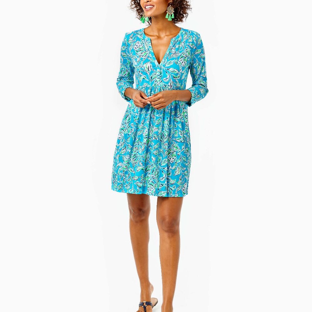 Blue Floral Women's Dress